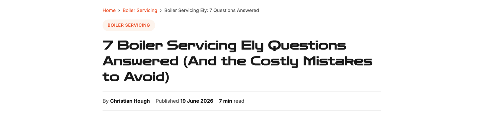 Boiler Servicing Ely
